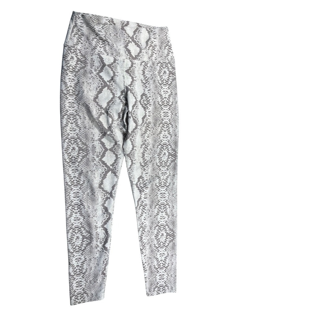 Beach Riot Sport Leggings Womens Large Snake Print Ribbed Activewear Made In USA